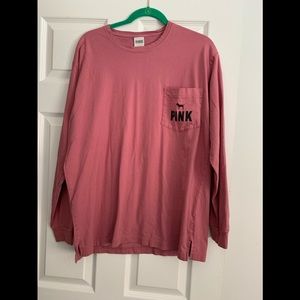 PINK long sleeve campus tee